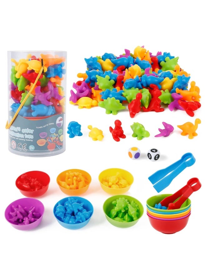 SnuzzleMart  dinosaur-shaped counting/sorting toys Sensory Silicone Suction Fidget Toy Set – 8 Pieces - Image 1